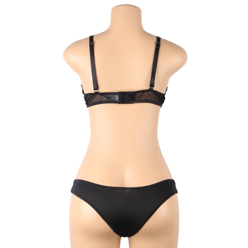 SUBBLIME - TWEE-DELIGE SET MET TRANSPARANTE BH EN S/M STREPEN