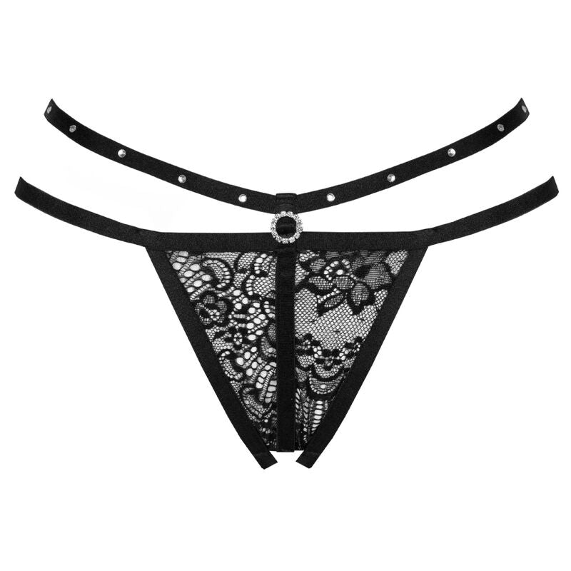 LIVCO CORSETTI FASHION - STRING NOMADE AVEC ENTREJAMBE OUVERTE NOIRE