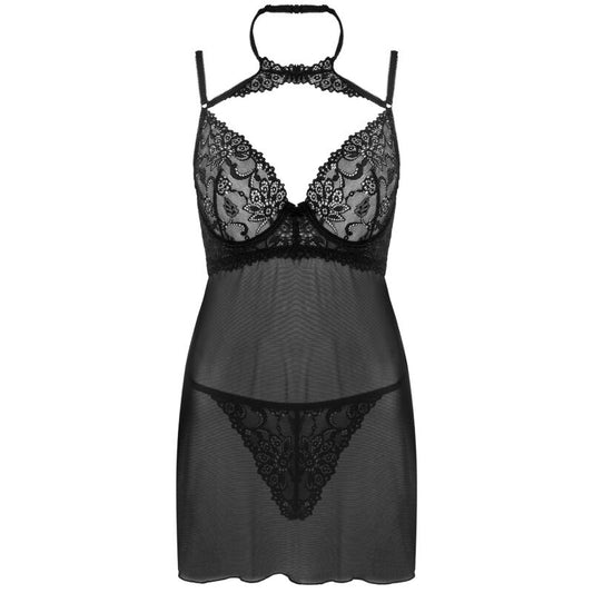 LIVCO CORSETTI FASHION - ENSEMBLE BINELLA BABYDOLL + TANGA NOIR