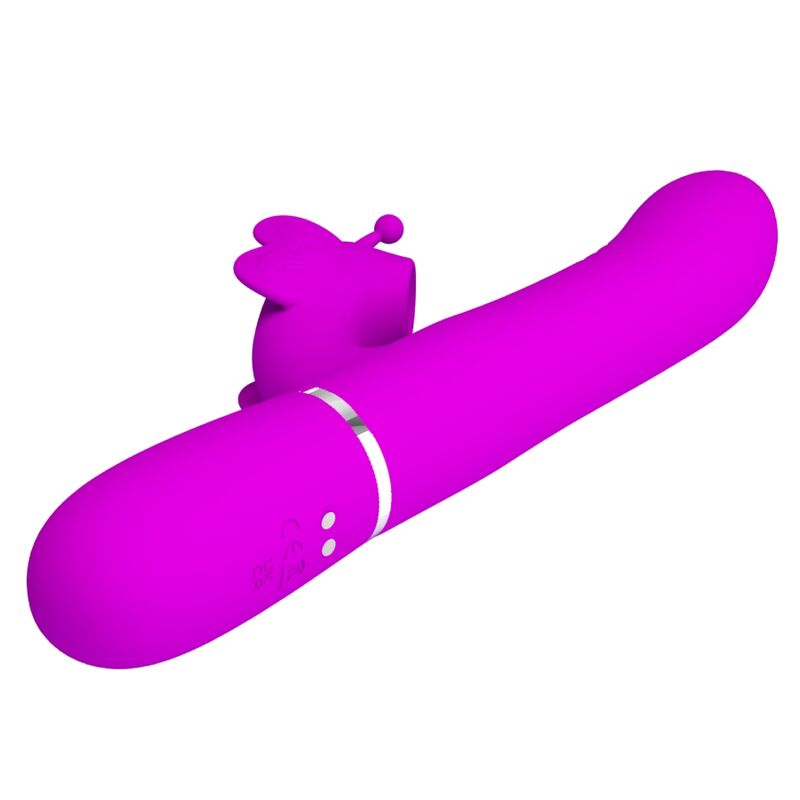 PRETTY LOVE - VIBRATEUR LAPIN MULTIFONCTION 4 EN 1 PAPILLON FUCHSIA