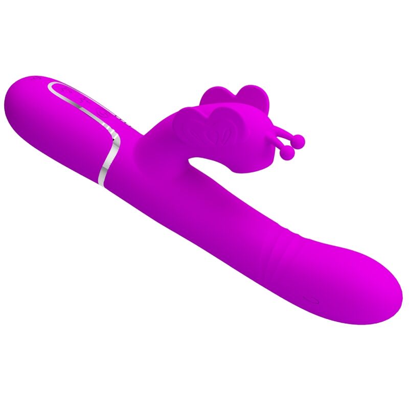 PRETTY LOVE - VIBRATEUR LAPIN MULTIFONCTION 4 EN 1 PAPILLON FUCHSIA