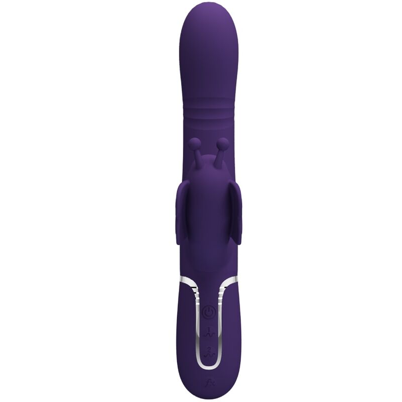 PRETTY LOVE - VIBRATEUR LAPIN MULTIFONCTIONNEL 4 EN 1 PAPILLON VIOLET