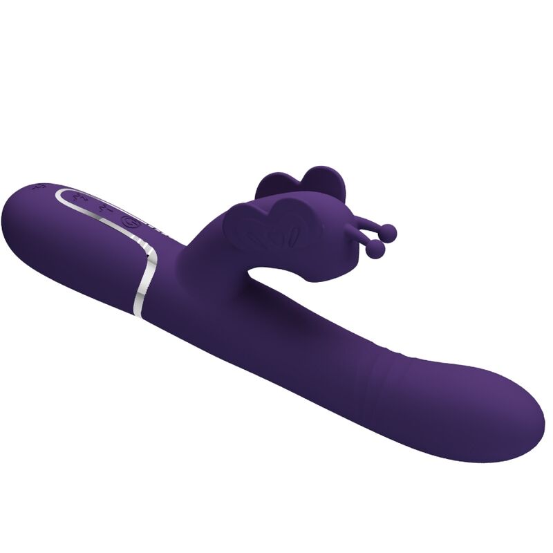 PRETTY LOVE - VIBRATEUR LAPIN MULTIFONCTIONNEL 4 EN 1 PAPILLON VIOLET