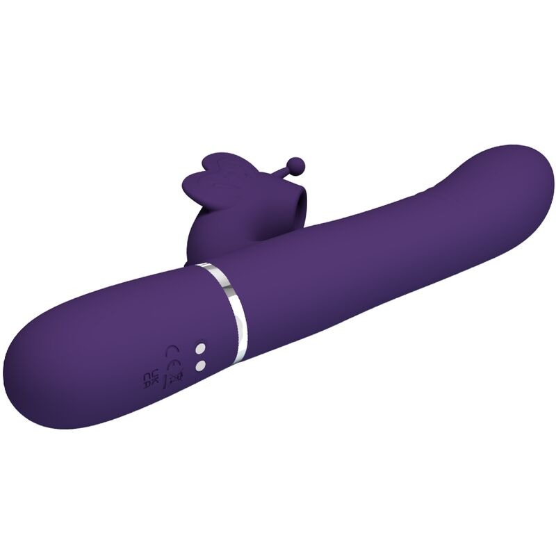 PRETTY LOVE - VIBRATEUR LAPIN MULTIFONCTIONNEL 4 EN 1 PAPILLON VIOLET