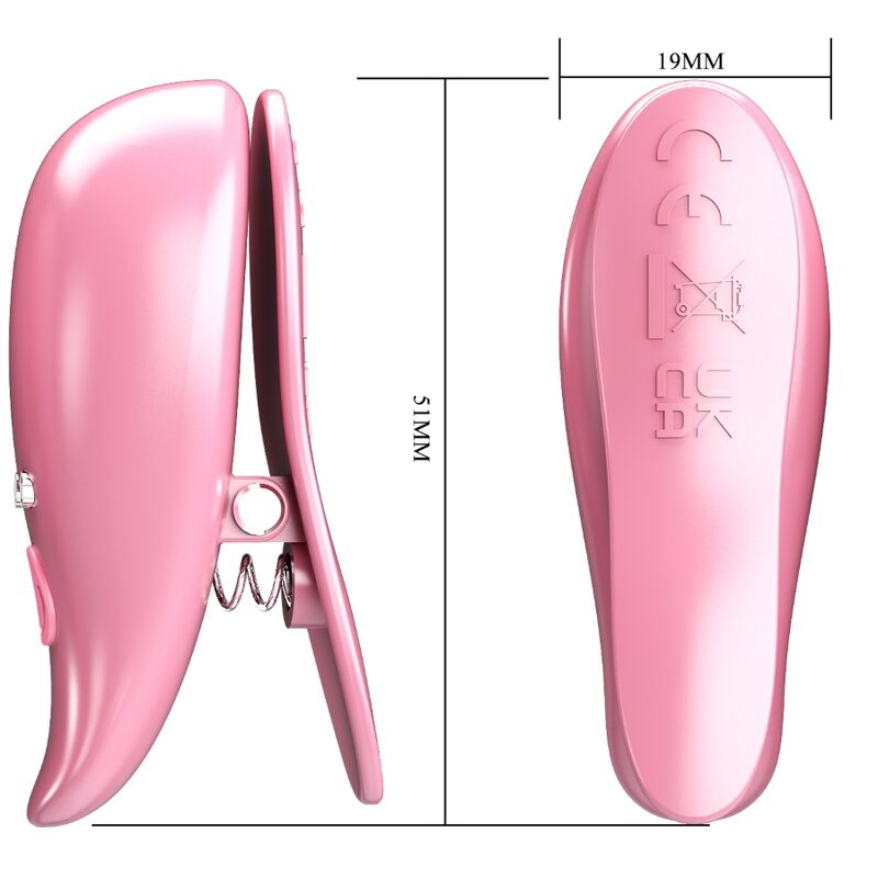 PRETTY LOVE - BLAD VIBRERENDE TEPELKLEMMEN ROZE