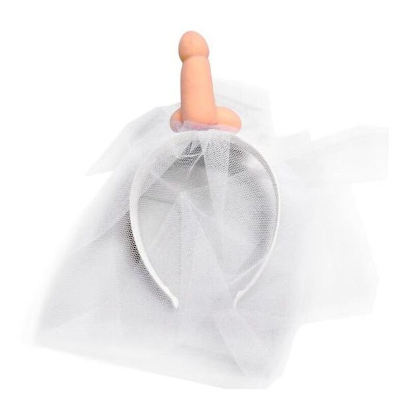DIABLO PICANTE - WITTE BRUIDSSLUIER MET PENIS