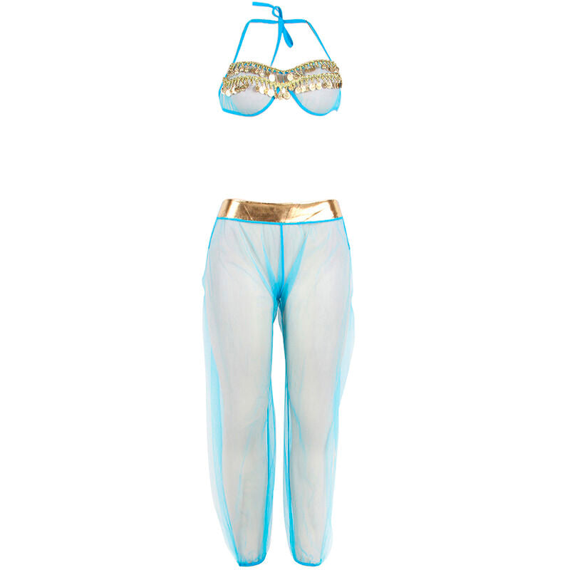 SUBLIEM - BLAUWE LINGERIESET IN INDIASE STIJL L/XL