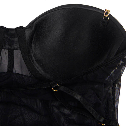 SUBBLIME - SCHWARZER BODY MIT KETTEN-HOSENTRGERN L/XL