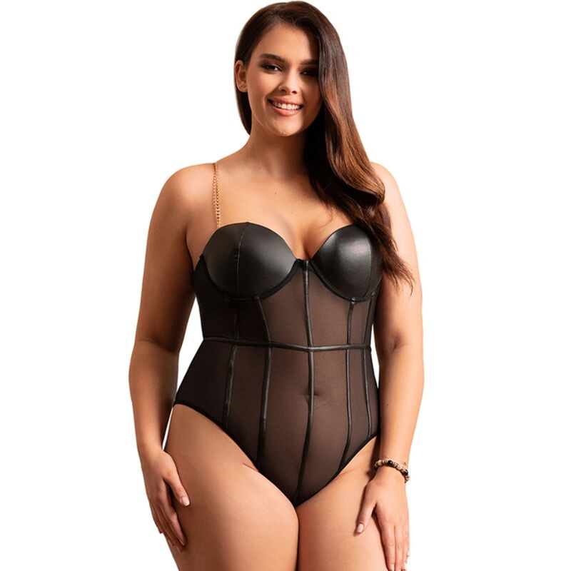 SUBBLIME - ZWART BODYSUIT MET KETTINGBRETELS L/XL