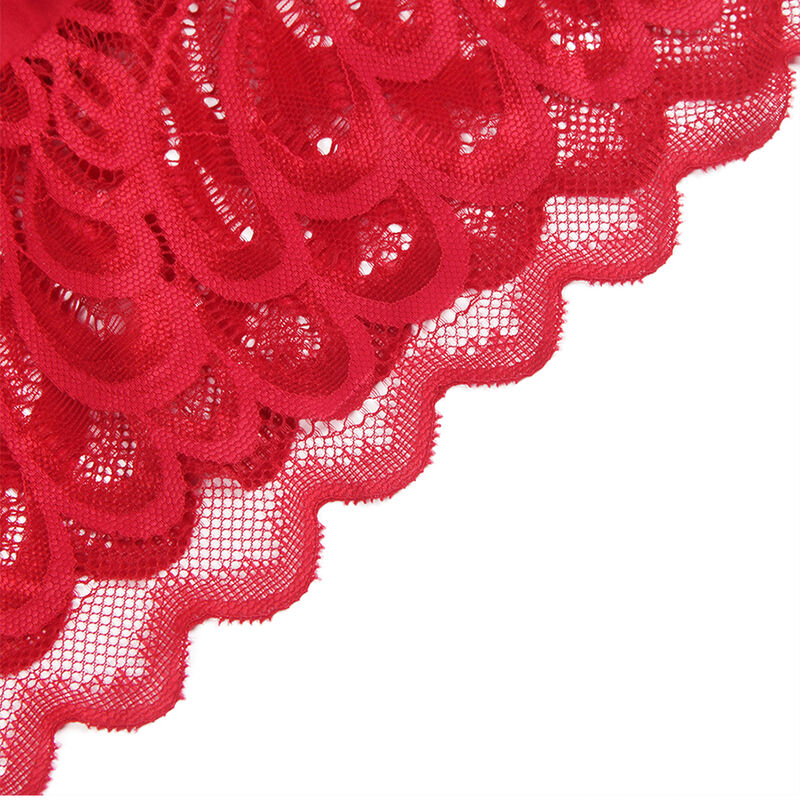 SUBBLIME - SATIN BABYDOLL MIT SPITZE ROT L/XL