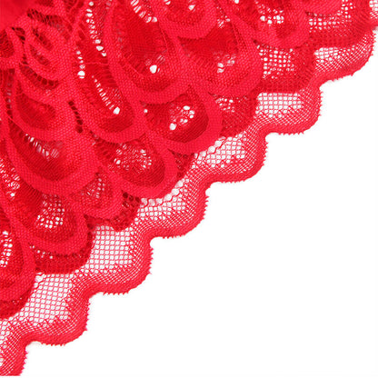 SUBBLIME - SATIN BABYDOLL MIT SPITZE ROT L/XL