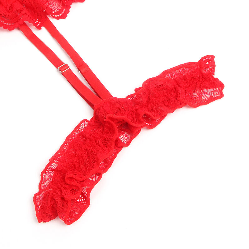 SUBBLIME - TEDDY MET KANTENBAND MET KANTEN DETAILS EN STREPEN ROOD L/XL
