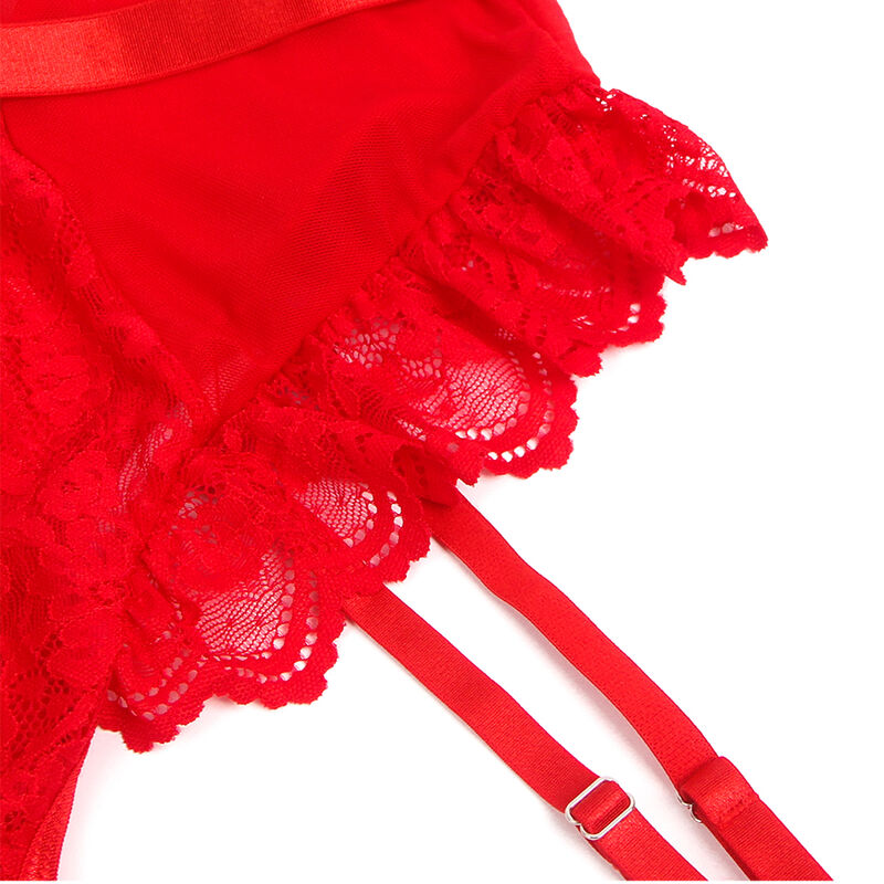 SUBBLIME - TEDDY MET KANTENBAND MET KANTEN DETAILS EN STREPEN ROOD L/XL