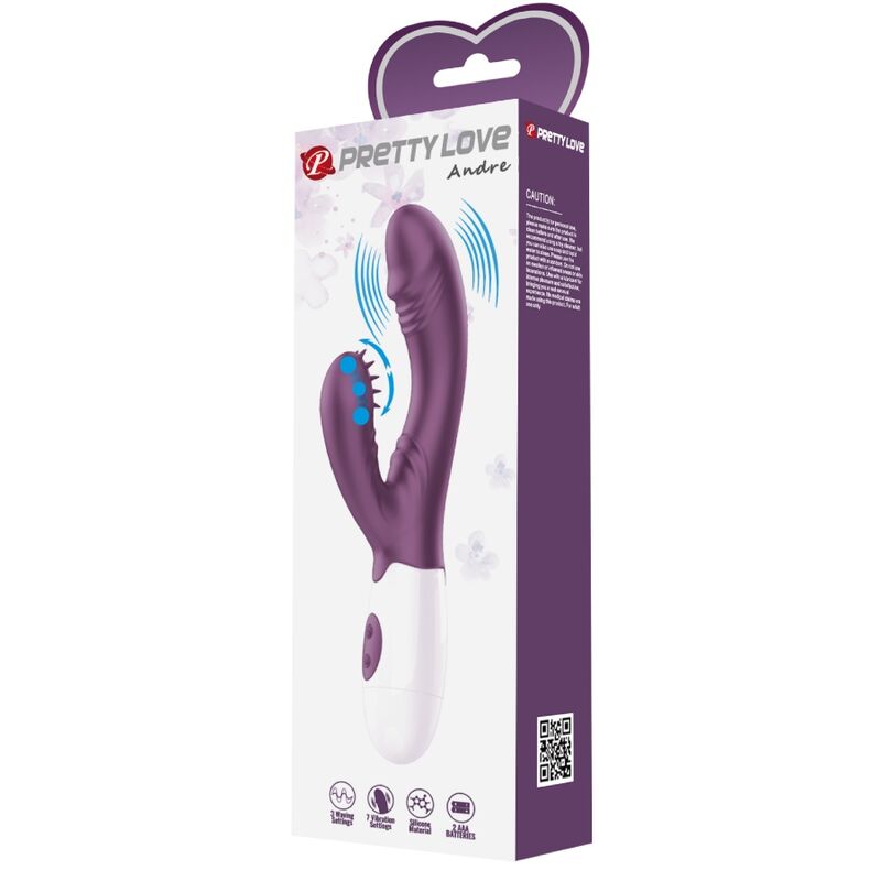 PRETTY LOVE - ANDRE RABBIT VIBRATEUR ET STIMULATEUR DE POINT G VIOLET