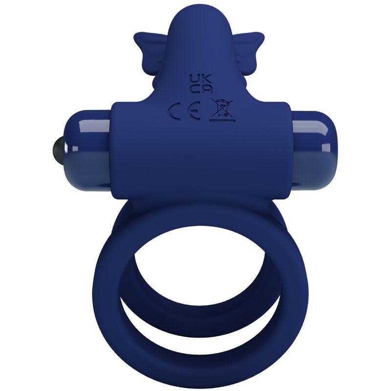 PRETTY LOVE - JAMELE DOUBLE ANNEAU AVEC VIBRATION &amp; STIMULATEUR PAPILLON BLEU
