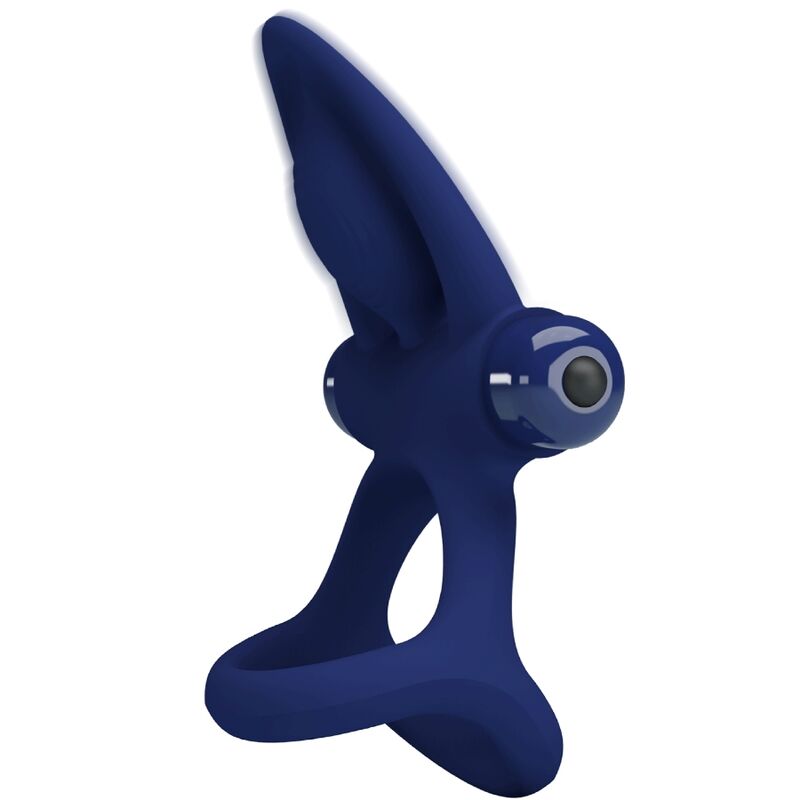 PRETTY LOVE - MAT DOUBLE ANNEAU AVEC VIBRATION &amp; STIMULATEUR BLEU