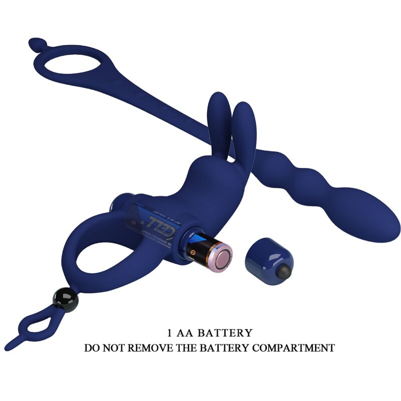 PRETTY LOVE - AYAD RABBIT ANNEAU VIBRATEUR AVEC PLUG BLEU