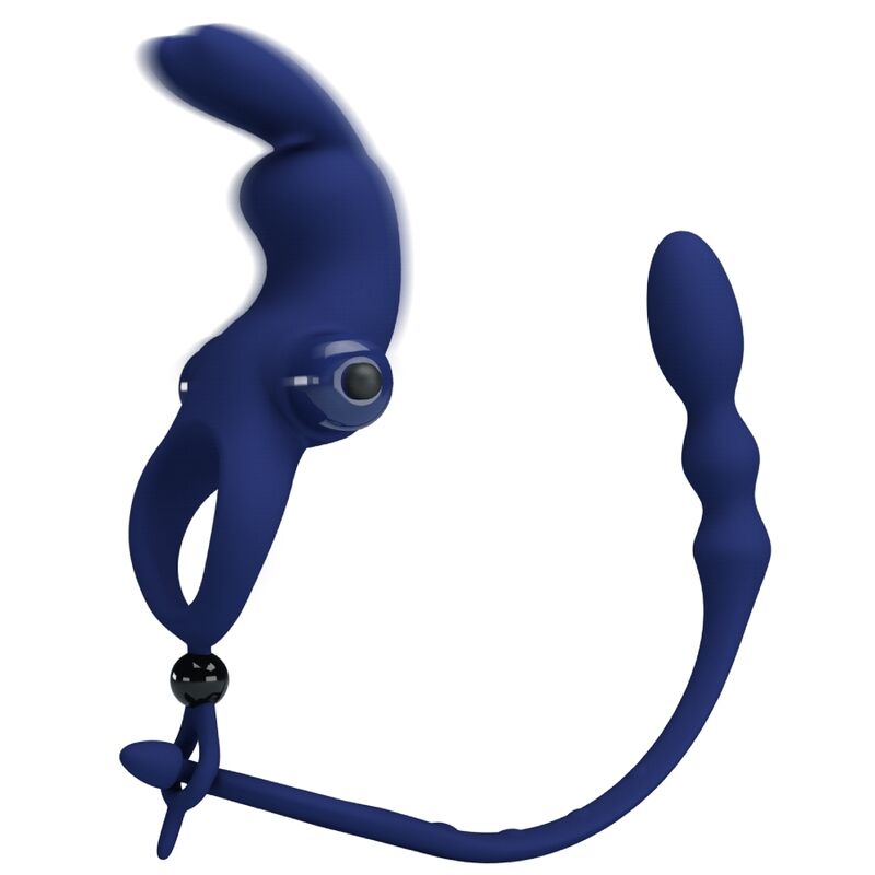 PRETTY LOVE - AYAD RABBIT ANNEAU VIBRATEUR AVEC PLUG BLEU