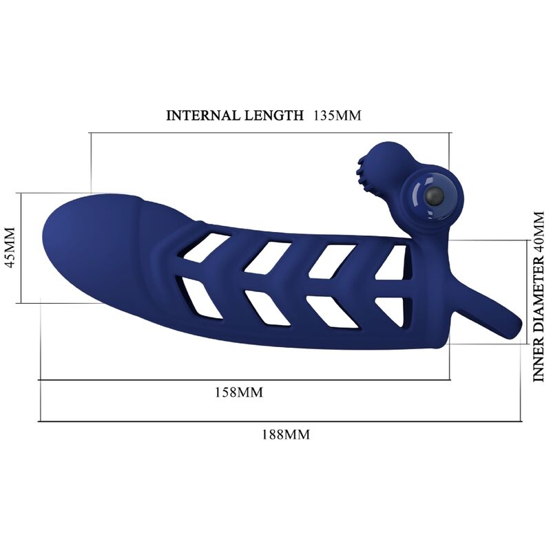 PRETTY LOVE - ANNEAU VIBRATEUR ALTAF AVEC REVÊTEMENT EN SILICONE BLEU