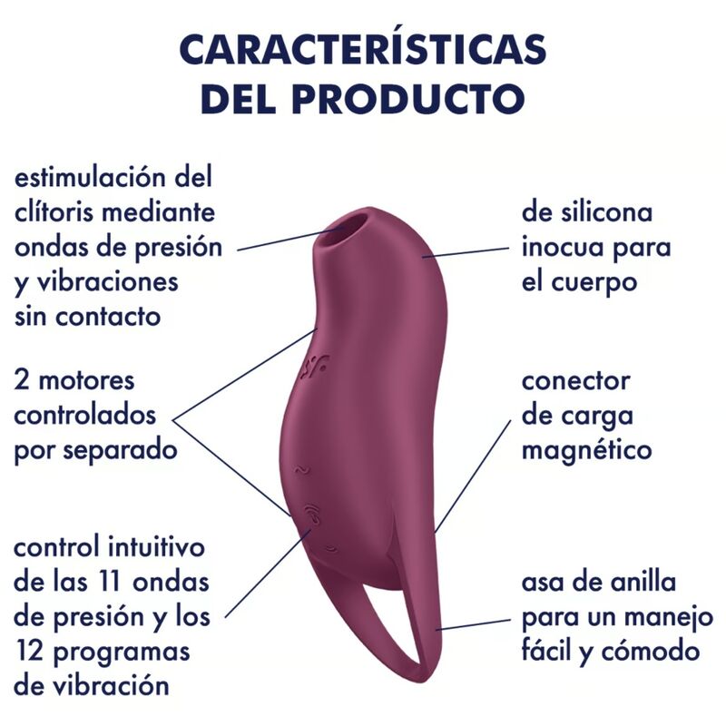 SATISFYER - STIMULATEUR DE CLITORIS POCKET PER 1 GARNET