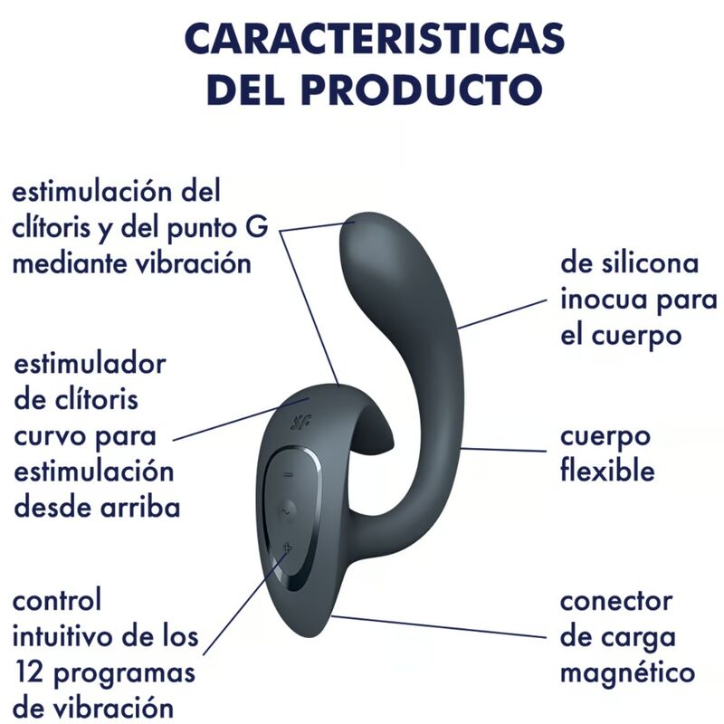 SATISFYER - G POUR DÉESSE 1 VIBRATEUR LAPIN GRIS FONCÉ