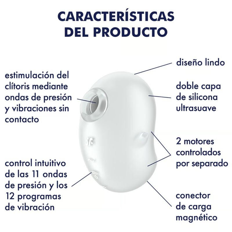 SATISFYER - CUTIE GHOST VIBRATEUR À POSER BLANC