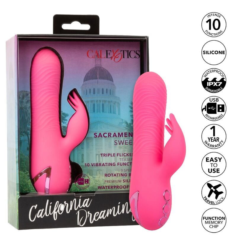 CALEXOTICS - VIBRATEUR SACRAMENTO SWEETIE RABBIT ROSE PAR CALIFORNIA DREAMING