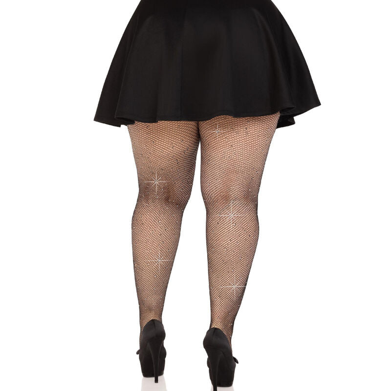 LEG AVENUE - KRISTALLEN NETKOUSEN, KARAMEL, OVERSIZE