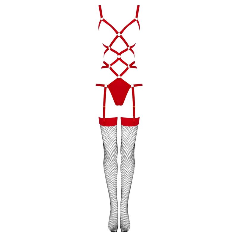 LIVCO CORSETTI FASHION - THIARA LC 20213 ENSEMBLE BODY + BAS ROUGE L/XL