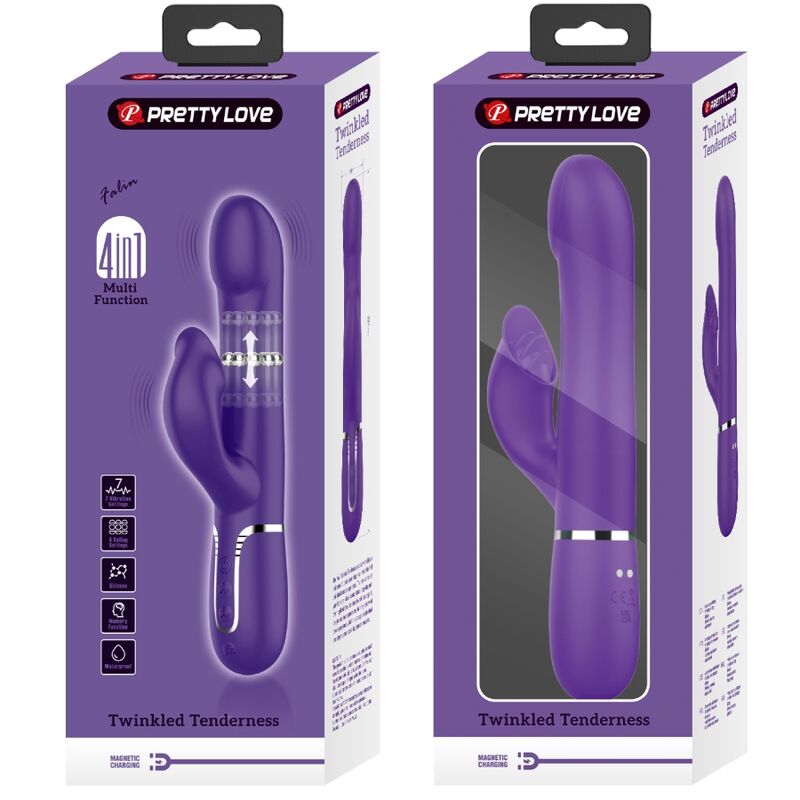 PRETTY LOVE - ZALIN KONIJN VIBRATOR KRALEN 4 IN 1 PAARS