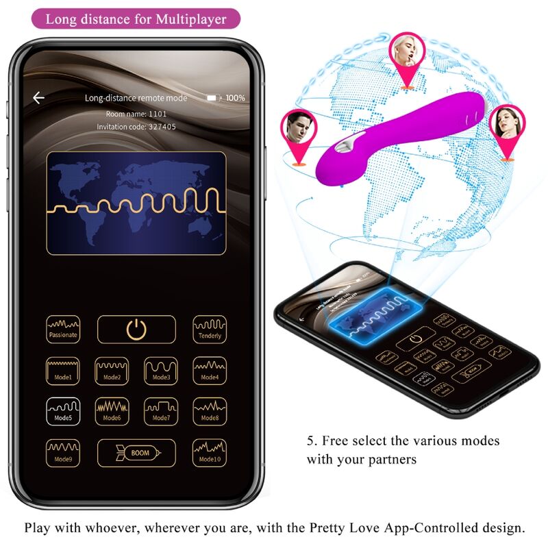 PRETTY LOVE - VIBRATEUR À CHOC ÉLECTRIQUE HECTOR APPLICATION GRATUITE VIOLET