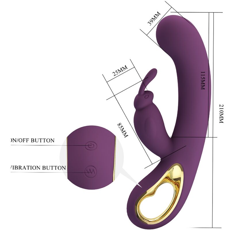 PRETTY LOVE - VIBRATEUR ET STIMULATEUR DE POINT G LIAM RABBIT VIOLET