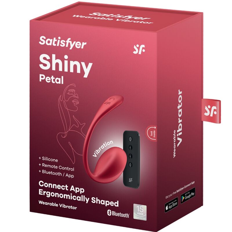 SATISFYER - STIMULATEUR DE POINT G À TÉLÉCOMMANDE SHINY PETAL ROUGE APPLICATION GRATUITE