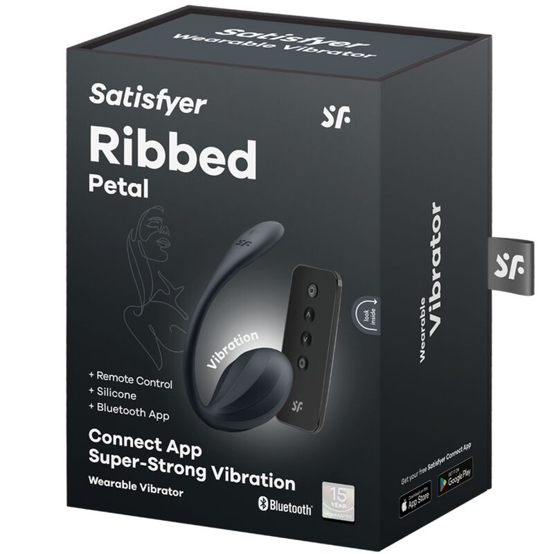 SATISFYER - STIMULATEUR DE POINT G À PÉTALES CÔTELÉES TÉLÉCOMMANDE NOIR APPLICATION GRATUITE