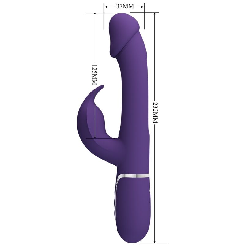 PRETTY LOVE - KAMPAS RABBIT VIBRATEUR MULTIFONCTION 3 EN 1 AVEC LANGUE VIOLET
