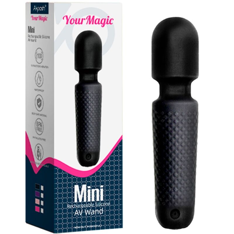 ARMONY - UW MAGISCHE MASSAGER &amp; VIBRATOR OPLAADBAAR 10 VIBRATIES WAND DOTS ZWART
