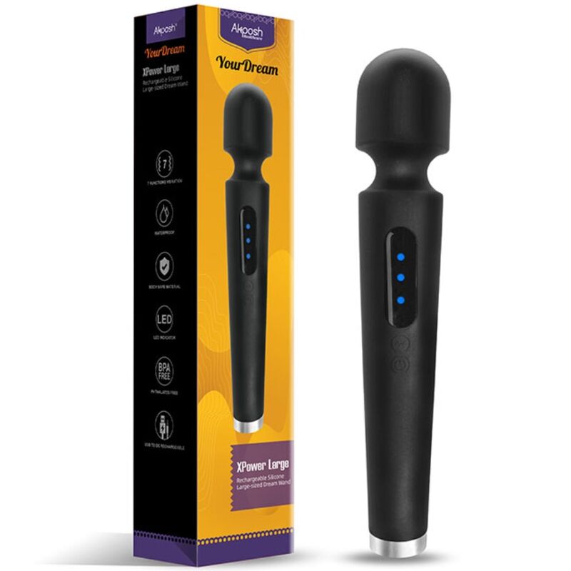 ARMONY - X POWER GROTE MASSAGER &amp; VIBRATOR 7 VIBRATIES ZWART