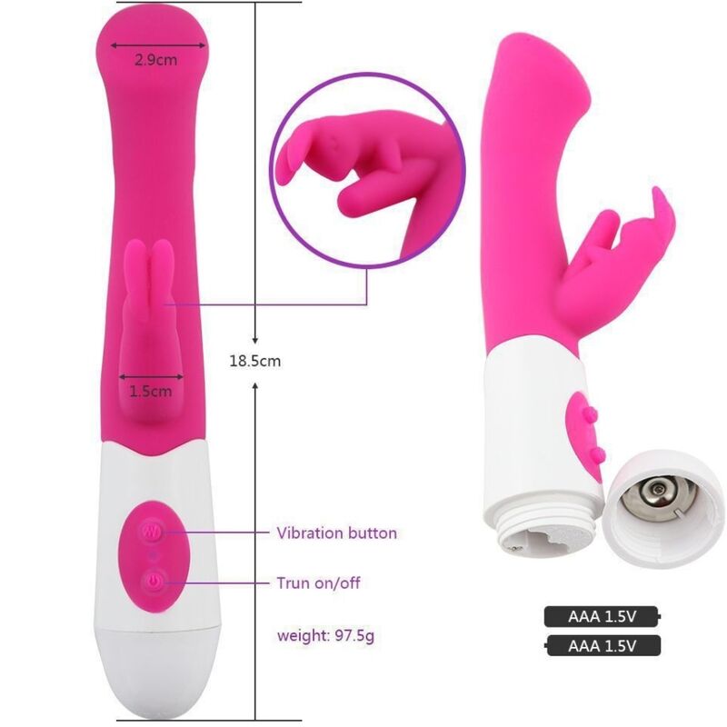 ARMONY - KONIJN VIBRATOR &amp; STIMULATOR G-SPOT 10 SNELHEDEN ROZE