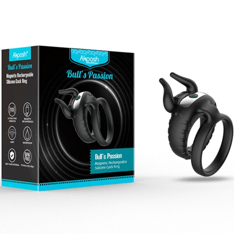 ARMONY - BULL'S PASSION RING VIBRATOR 10 SNELHEDEN ZWART