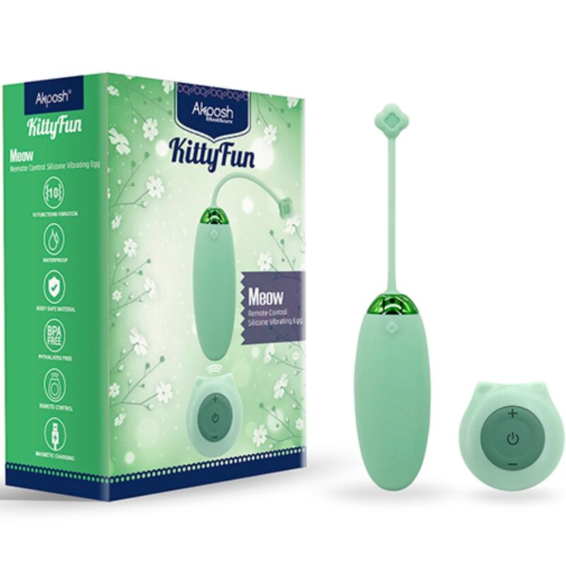 ARMONY - KITTY FUN EIERVIBRATOR AFSTANDSBEDIENING 10 VIBRATIES GROEN
