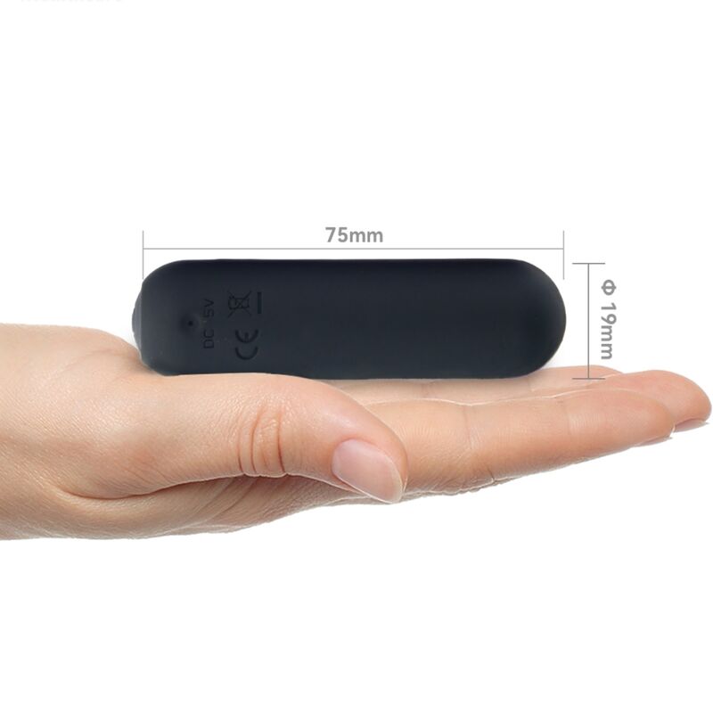 ARMONY - SPLASH JOIE VIBRATEUR BULLET SILICONE TÉLÉCOMMANDE 10 VIBRATIONS 75 X 19 CM NOIR