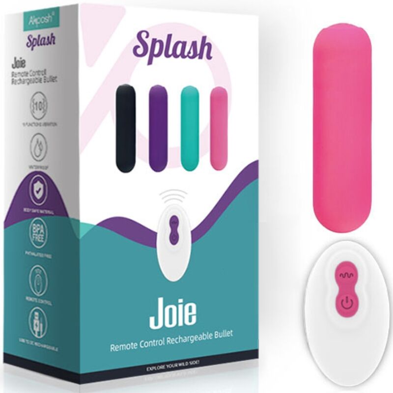ARMONY - SPLASH JOIE VIBRATEUR BULLET SILICONE TÉLÉCOMMANDE 10 VIBRATIONS 75 X 19 CM ROSE