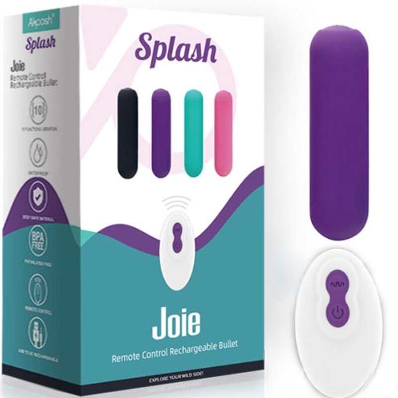 ARMONY - SPLASH JOIE VIBRATEUR BULLET SILICONE TÉLÉCOMMANDE 10 VIBRATIONS 75 X 19 CM VIOLET