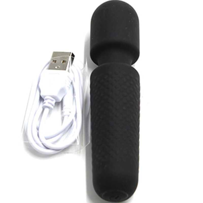 ARMONY - VOTRE MASSEUR ET VIBRATEUR MAGIQUE RECHARGEABLE 10 VIBRATIONS WAND DOTS NOIR