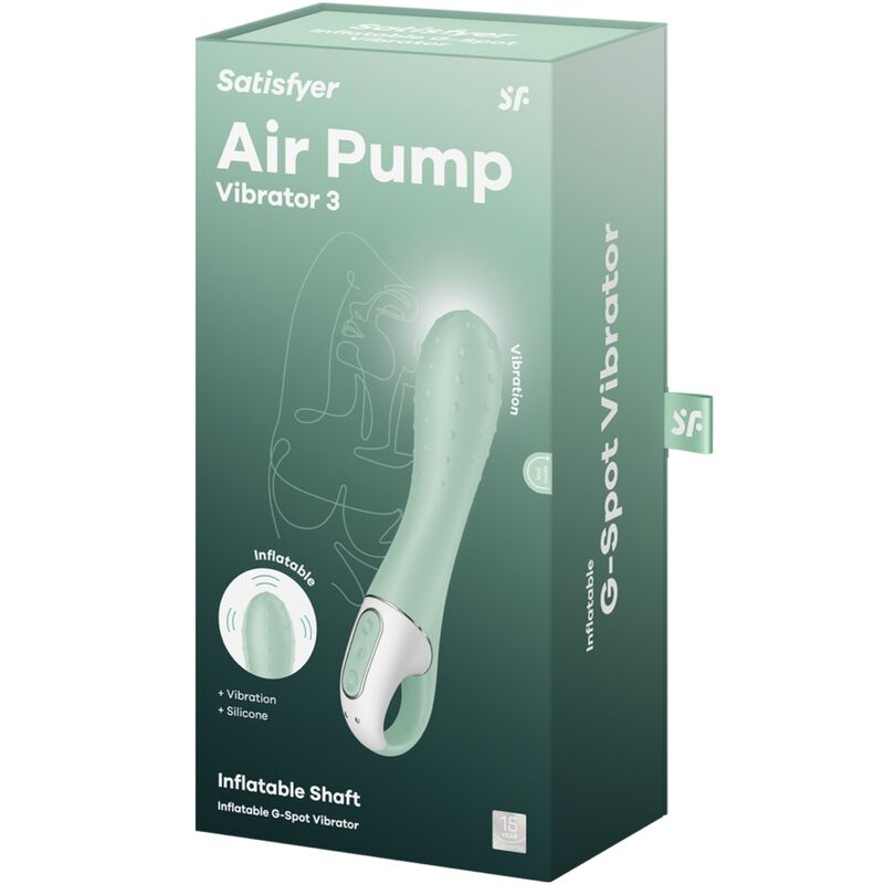 SATISFYER - VIBRATEUR À POMPE À AIR 3 GONFLABLE POINT G MENTHE