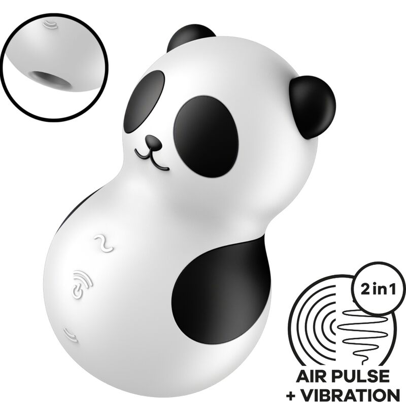SATISFYER - STIMULATEUR ET VIBRATEUR POCKET PANDA NOIR BLANC