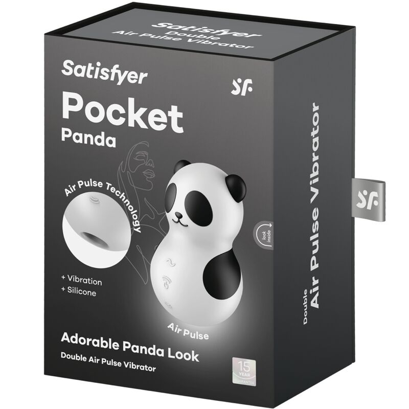SATISFYER - STIMULATEUR ET VIBRATEUR POCKET PANDA NOIR BLANC