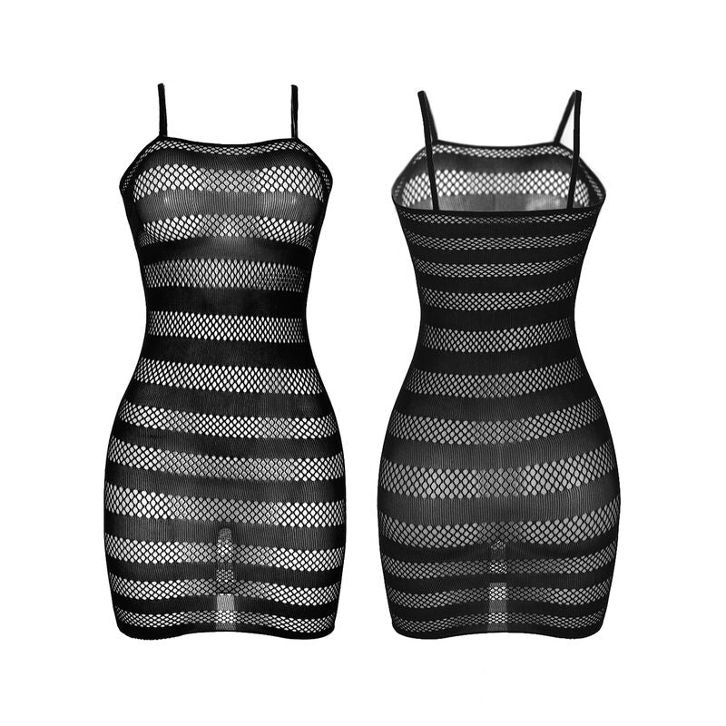 SUBBLIME - 951733 MESH JURK MET ZWARTE STREPEN ONE SIZE