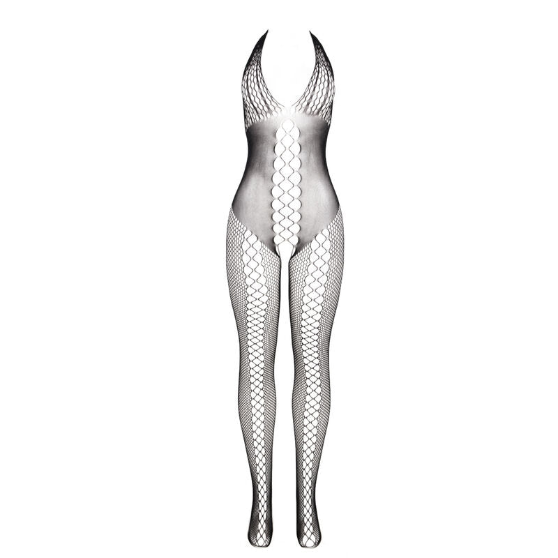 SUBBLIME - 951832 BODYSTOCKING MET OPEN RUG EN KRUISDETAILS ZWART ONE SIZE