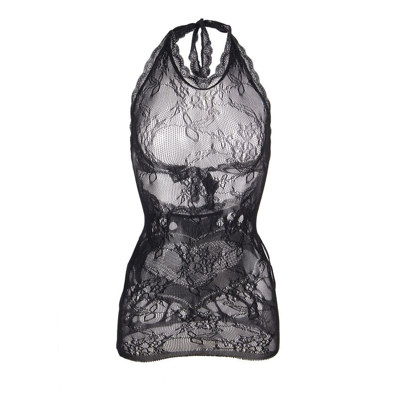 SUBBLIME - 952075 KORTE MESH JURK MET RUG- EN HARTDETAIL ZWART ONE SIZE